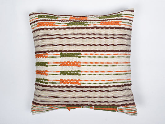 Abstract Multi 100% Cotton  Hand Woven Cushion Cover - Rhythm By Spun