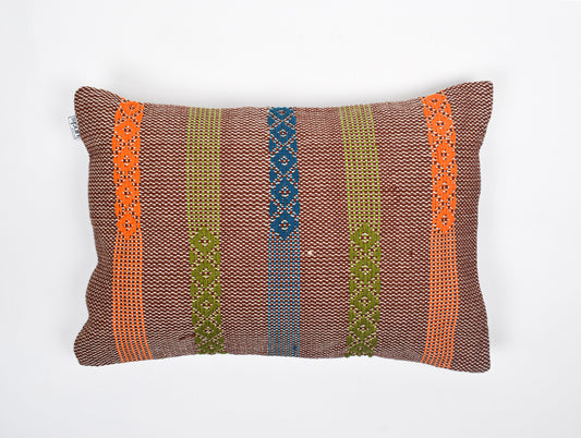 Abstract Brown 100% Cotton Hand-woven Cushion Cover - Rhythm By Spun