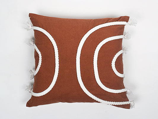 Abstract Brown 100% Cotton Cushion Cover - Terra By Spun