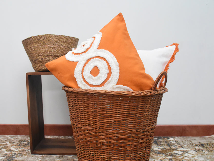 Abstract Orange 100% Cotton Cushion Cover - Terra By Spun