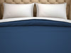 Solid Navy Blue/White 100% Cotton Shell Double Quilt - Hygro By Spaces