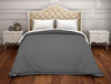 Solid Grey 100% Cotton Double Duvet Cover - Hygro By Spaces