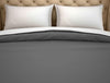 Solid Grey 100% Cotton Double Duvet Cover - Hygro By Spaces