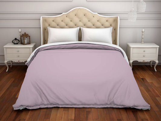 Solid Lilac - Light Violet 100% Cotton Double Duvet Cover - Hygro By Spaces