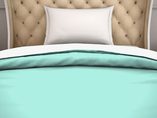 Solid Aqua Green - Light Green 100% Cotton Single Duvet Cover - Hygro By Spaces