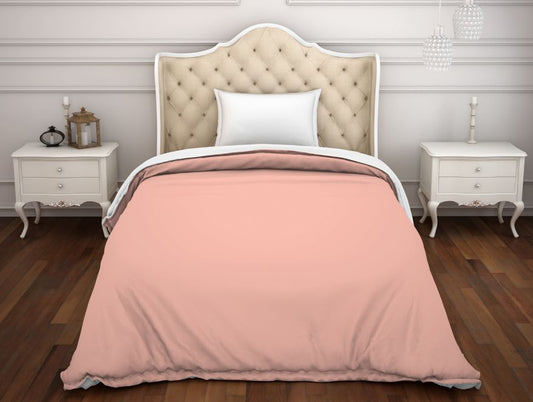 Solid Coral - Pink 100% Cotton Single Duvet Cover - Hygro By Spaces