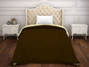 Solid Chocolate - Dark Brown 100% Cotton Single Duvet Cover - Hygro By Spaces