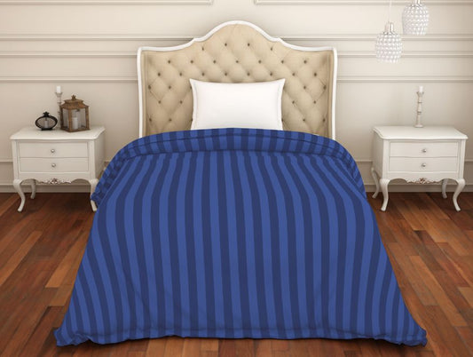 Solid Navy Blue 100% Cotton Single Duvet Cover - Skyrise By Spaces