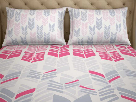 Abstract Pink 100% Cotton Double Bedsheet - Atrium Plus By Spaces