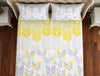Abstract Yellow 100% Cotton Double Bedsheet - Atrium Plus By Spaces