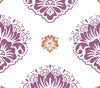 Floral Orange/Purple Cotton Polyester Double Bedsheet - 2-In-1 By Welspun