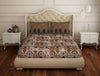 Ornament Brown 100% Cotton Double Bedsheet - Atrium By Spaces