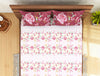 Floral Strawberry - Light Pink 100% Cotton Double Bedsheet - Atrium By Spaces