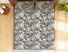 Geometric Chestnut - Dark Brown 100% Cotton Queen Fitted Sheet - Atrium By Spaces
