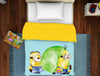 Universal Water Colour Minions Light Blue 100% Cotton Single Dohar - By Spaces