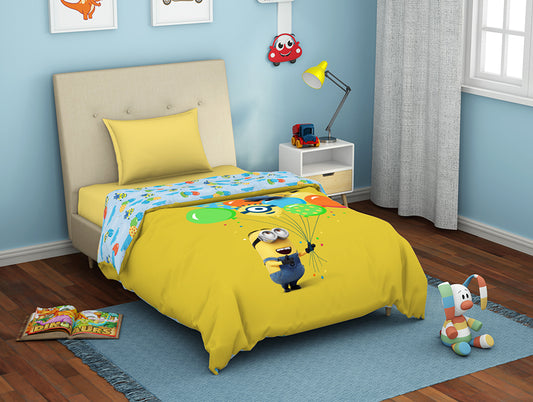 Universal Party Minions Yellow 100% Cotton Shell Single Quilt - By Spaces