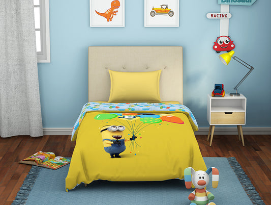 Universal Party Minions Yellow 100% Cotton Shell Single Quilt - By Spaces