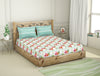 Floral Mint - Light Green 100% Cotton Double Bedsheet - Atrium Plus By Spaces