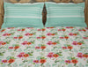 Floral Mint - Light Green 100% Cotton Double Bedsheet - Atrium Plus By Spaces