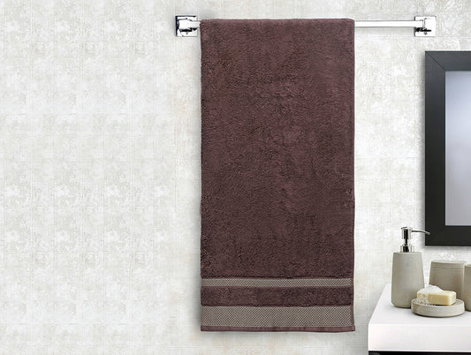 Chocolate - Dark Brown 100% Cotton Bath Towel - Hygro By Spaces