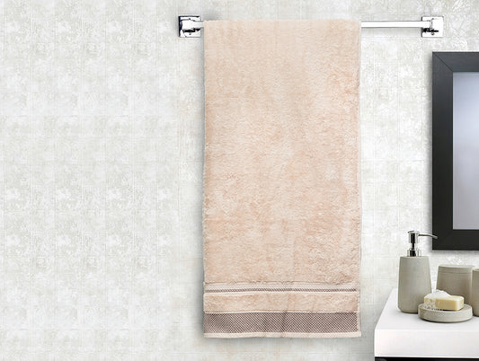 Cream - Light Yellow 100% Cotton Bath Towel - Hygro By Spaces