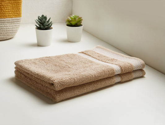 Champagne Gold - Gold 2 Piece 100% Cotton Hand Towel Set - Hygro By Spaces