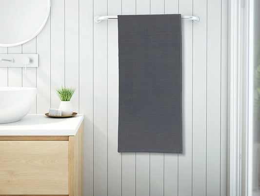 Dark Grey 100% Cotton Bath Towel - Livelite By Spaces
