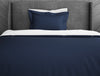 Solid Midnight Blue - Dark Blue 100% Cotton Single Duvet Cover - Hygro By Spaces