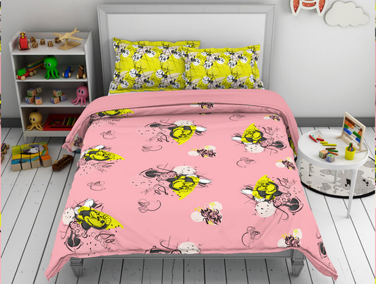 Disney Minnie Pink 100% Cotton Double Bedsheet - By Spaces