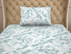 Geometric Teal - Blue Cotton Rich Single Bedsheet - 2-In-1 By Welspun