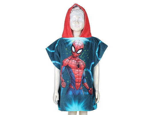 Marvel Spiderman Easy Care Red 100% Cotton Poncho - By Spaces