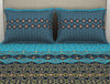 Ornate Lyons Blue - Dark Teal 100% Cotton Queen Fitted Sheet - Moments By Welspun