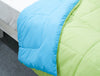 Solid Sgreen/Aqua Blu - Light Green Microfiber Shell Double Quilt / AC Comforter - Silkysoy By Spaces