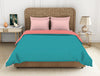Solid Teal/Coral - Teal 100% Cotton Shell Double Quilt - Essentials Solid By Spaces