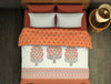 Ornate D Orange - Dark Orange 100% Cotton Shell Double Quilt - Uttama By Spaces