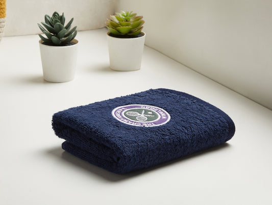 Wimbledon 2022 Hand Towel - 100% Cotton - Midnight Blue/Dark Blue - By Spaces