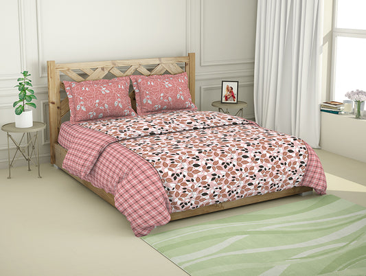 Floral Pink 100% Cotton Shell Bed In A Bag - Atrium By Spaces