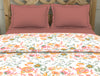 Floral Peach Amber - Coral 100% Cotton Shell Double Quilt - Atrium By Spaces