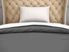 Solid Grey/White - Grey 100% Cotton Shell Single Quilt / AC Comforter - Hygro By Spaces