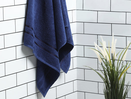 Midnight Blue - Dark Blue 100% Cotton Bath Towel - Atrium By Spaces