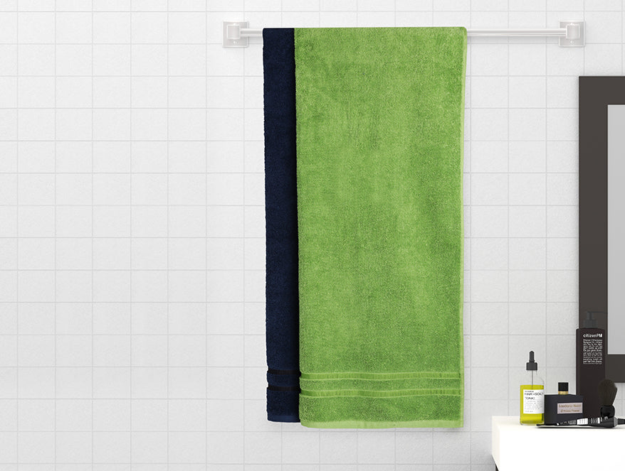 Green/Midnight 2 Piece 100% Cotton Bath Towel Set - Atrium By Spaces