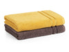 Mustard/Chocola 2 Piece 100% Cotton Bath Towel Set - Atrium By Spaces
