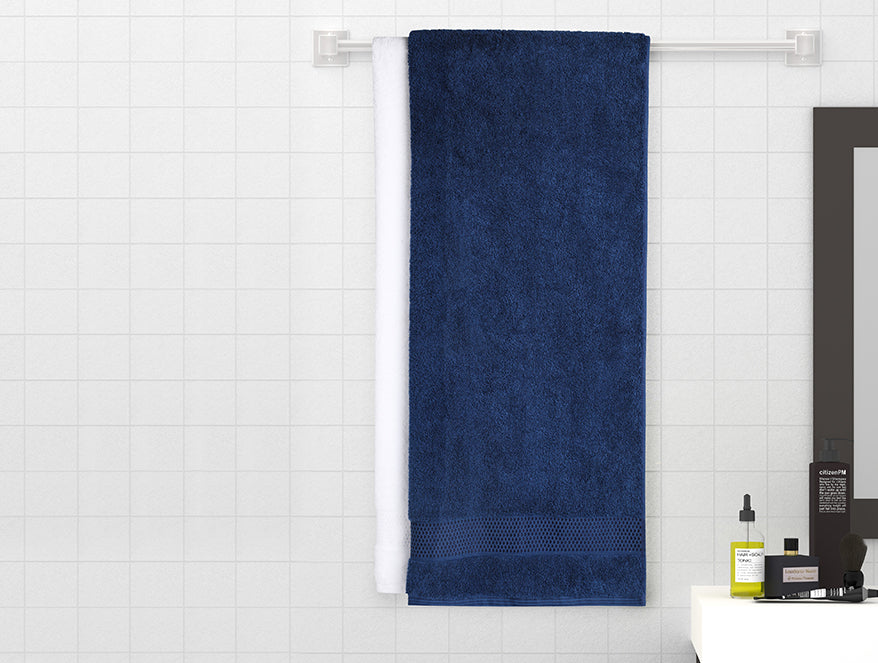 White/Midnight 2 Piece 100% Cotton Bath Towel Set - Atrium Plus By Spaces
