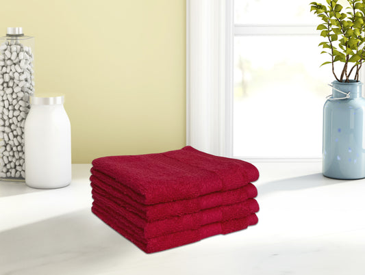 Colorfas Cotton Rich Shell Easy Care Face Towel Set (4 Pcs)