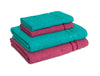 Coral/Sea Green 4 Piece 100% Cotton Towel Set - Seasons Best Qd By Spaces