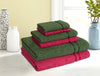 Green/Coral 6 Piece 100% Cotton Towel Set - Seasons Best Qd By Spaces