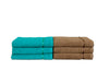 Sea Green/Tan 6 Piece 100% Cotton Hand Towel Set - Seasons Best Qd By Spaces