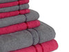 Coral/Grey 10 Piece 100% Cotton Towel Set - Seasons Best Qd By Spaces