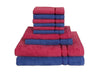 Navy Blue/Coral 10 Piece 100% Cotton Towel Set - Seasons Best Qd By Spaces