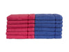 Navy Blue/Coral 12 Piece 100% Cotton Hand Towel Set - Seasons Best Qd By Spaces